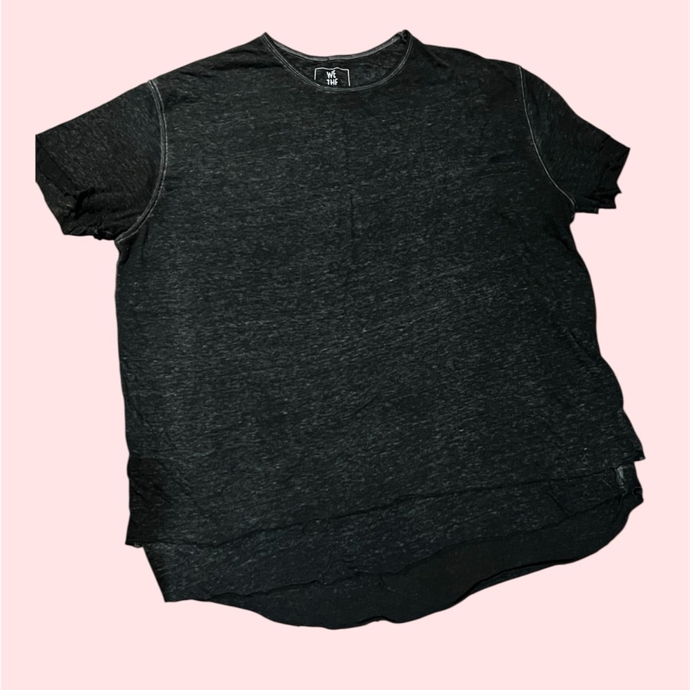Free People We The Free Black T-Shirt double layer loose fit L